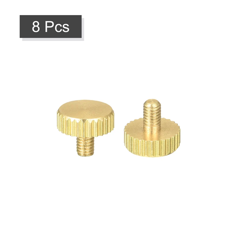 Knurled Thumb Screws, M3x5mm Flat Brass Bolts Grip Knobs Fasteners 8Pcs