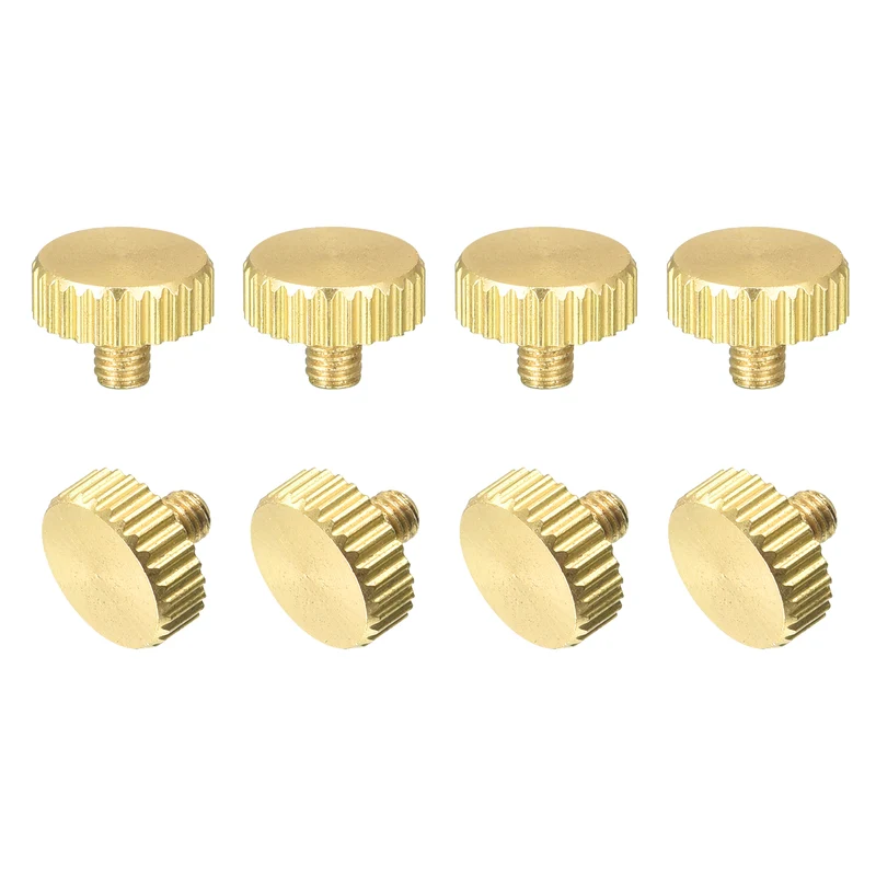 Knurled Thumb Screws, M3x4mm Flat Brass Bolts Grip Knobs Fasteners 8Pcs