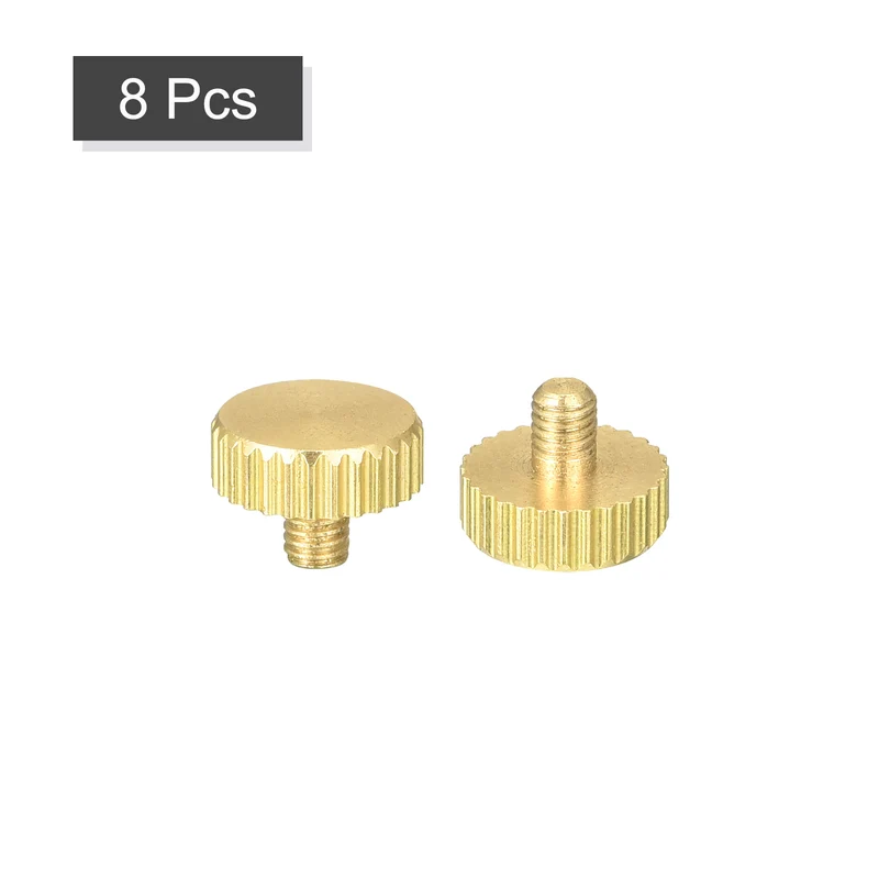 Knurled Thumb Screws, M3x4mm Flat Brass Bolts Grip Knobs Fasteners 8Pcs