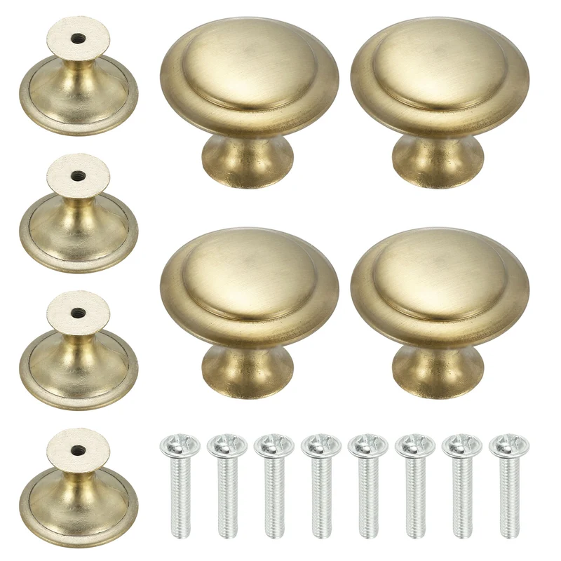 8Pcs Stainless Steel Knobs Single Hole Pull with Screw 30mm Cyan