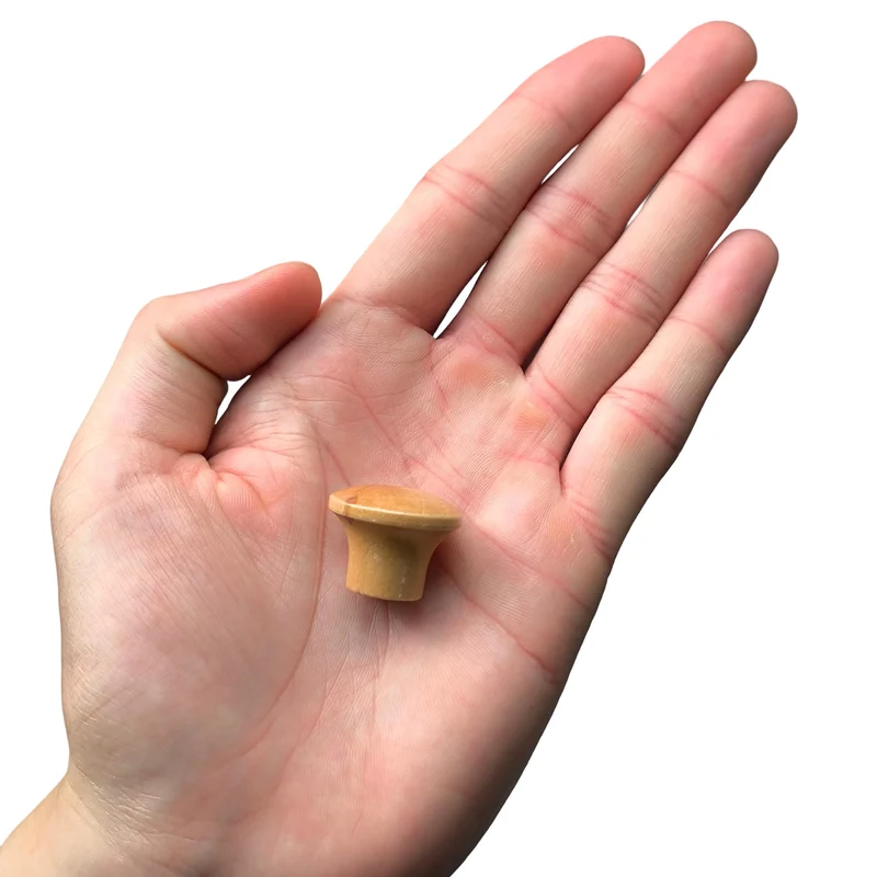8pcs Wooden Knobs 23mm/0.9" Mushroom Shape Single Hole Drawer Light Brown