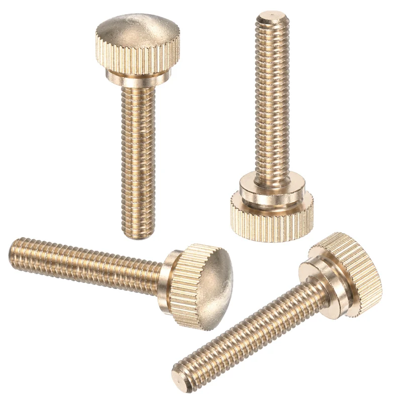 4-Pack Knurled Thumb Screws, M6x30mm Solid Brass Knobs Bolts