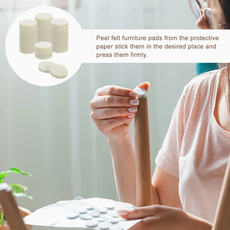 Furniture Sliders, 36Pcs 1.25" - Self Adhesive Felt Furniture Pads (Beige)