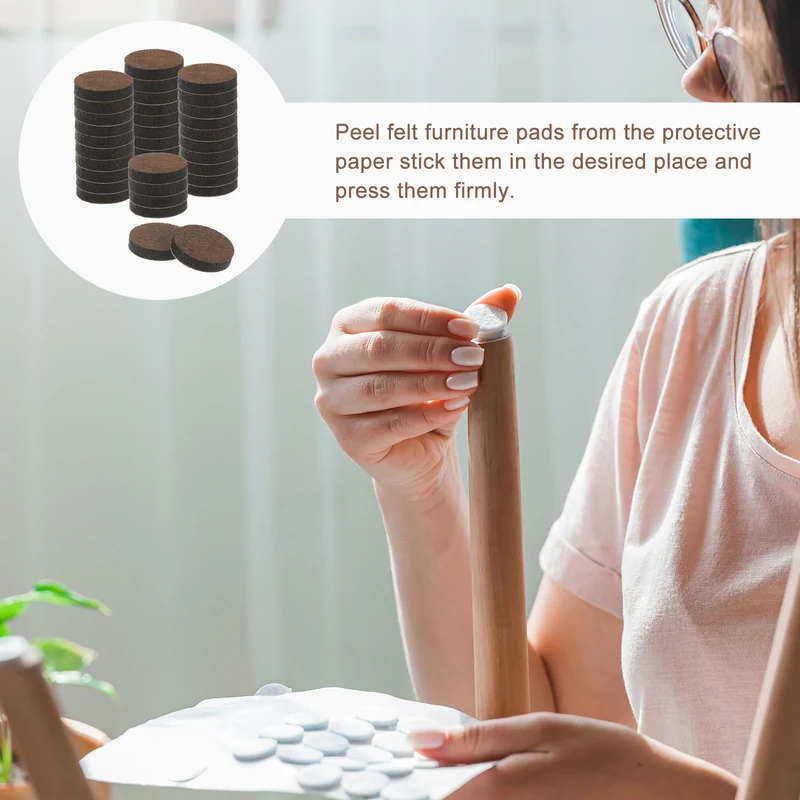 Furniture Sliders, 36Pcs 1" - Self Adhesive Felt Furniture Pads (Brown)