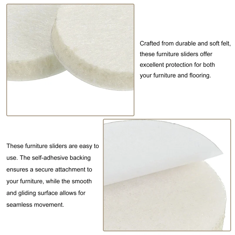 Furniture Sliders, 36Pcs 1" - Self Adhesive Felt Furniture Pads (Beige)