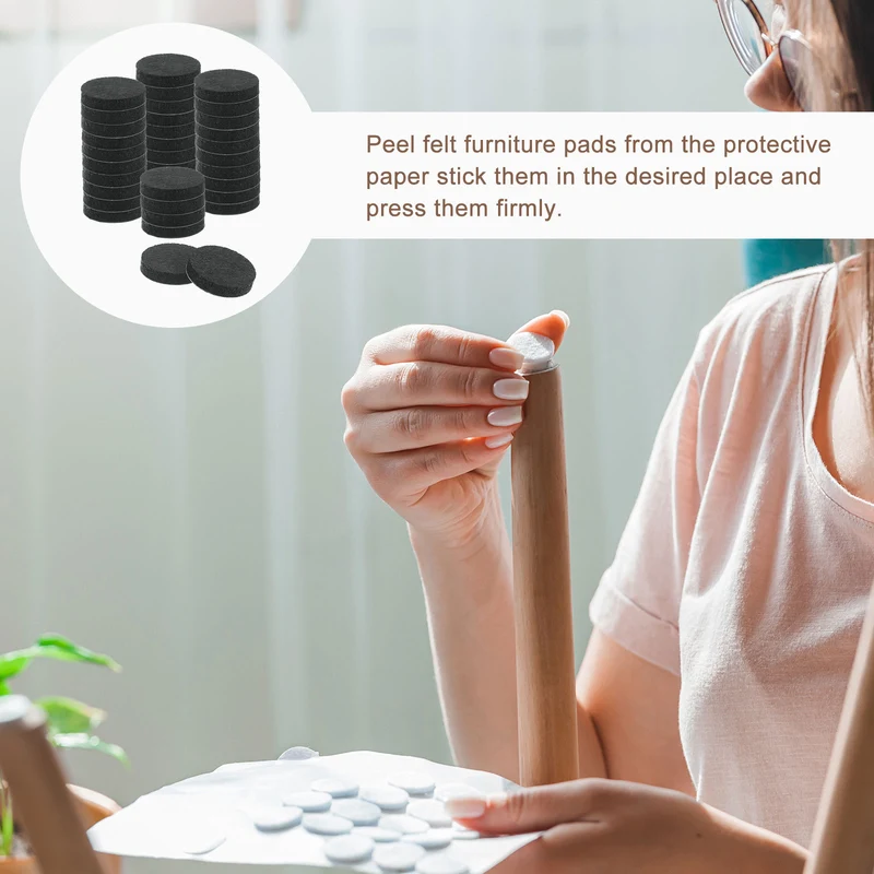 Furniture Sliders, 36Pcs 1" - Self Adhesive Felt Furniture Pads (Black)