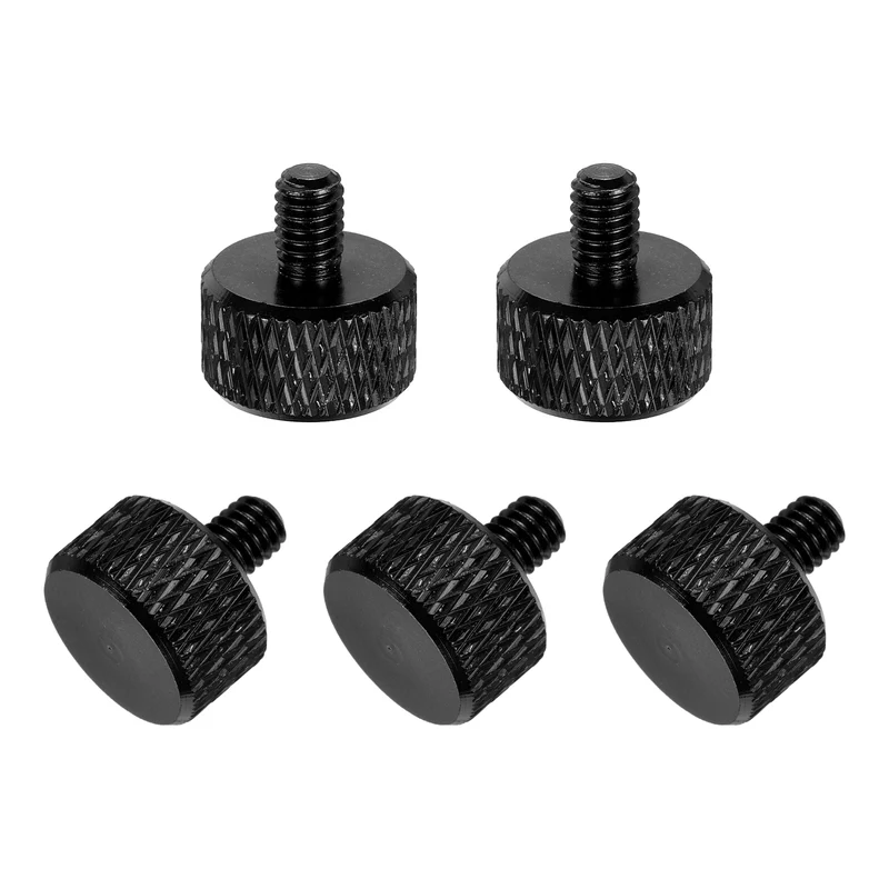5Pcs M4x6mm Flat Head Knurled Thumb Screws for Graphics Card Black