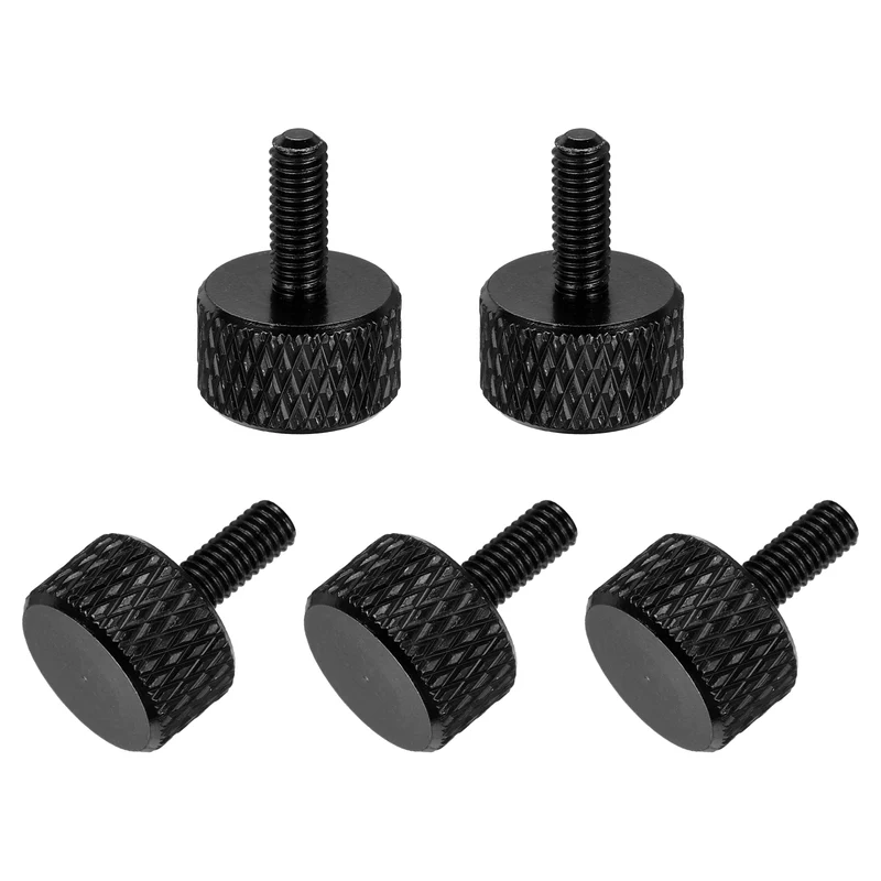 5Pcs M3x8mm Flat Head Knurled Thumb Screws for Graphics Card Black