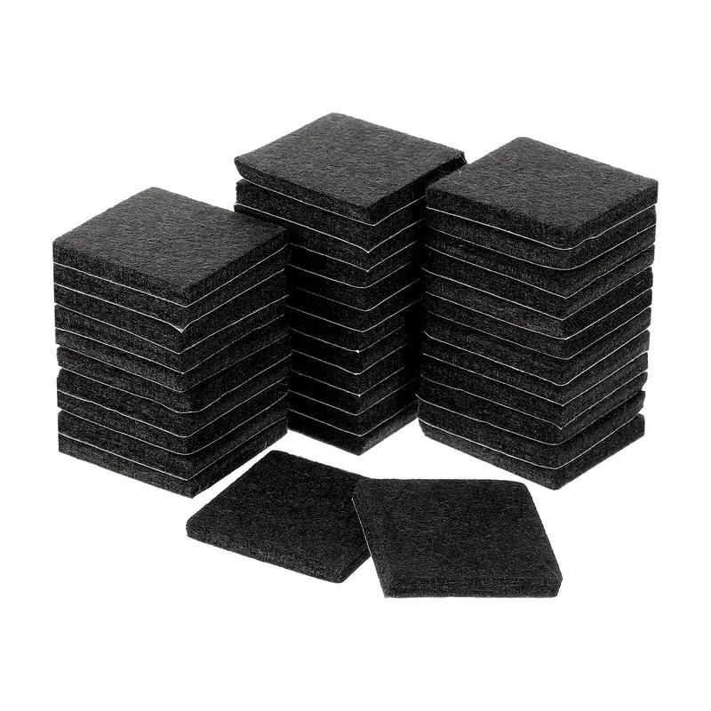 Furniture Pads, 36Pcs 1.5" - Square Self Adhesive Felt Furniture Pads, Floor Protectors for Furniture Feet Chairs Legs Hardwood Floors (Black)