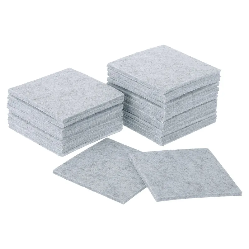 Furniture Pads, 24Pcs 4" Square Self Adhesive Felt Furniture Pads (Gray)