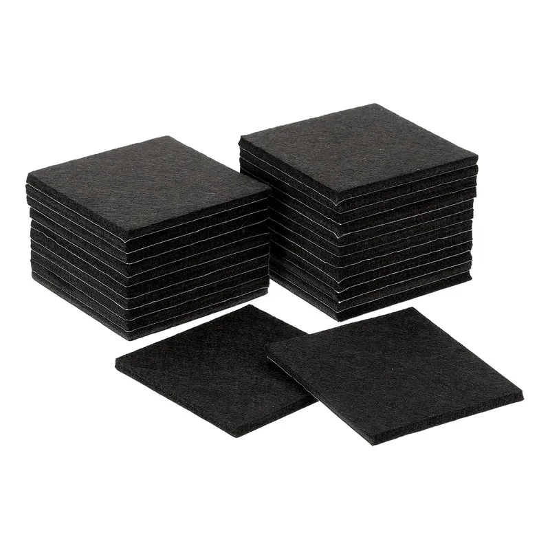 Furniture Pads, 24Pcs 3" Square Self Adhesive Felt Furniture Pads (Black)