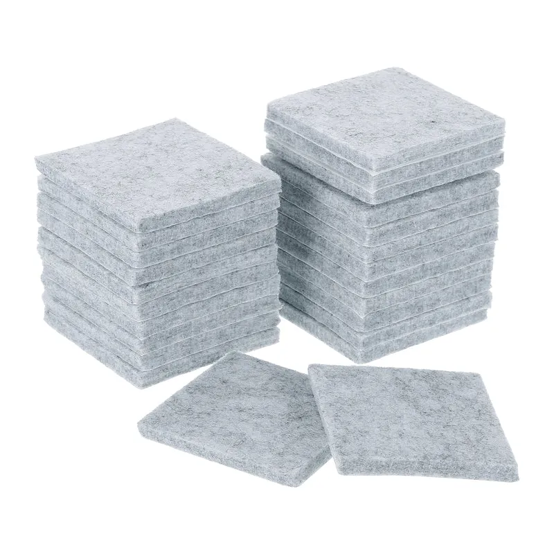 Furniture Pads, 24Pcs 2" Square Self Adhesive Felt Furniture Pads (Gray)