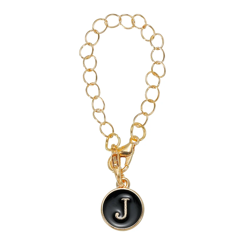 Letter Charm Accessories for Stanley Tumbler Cup Round Letter J Black