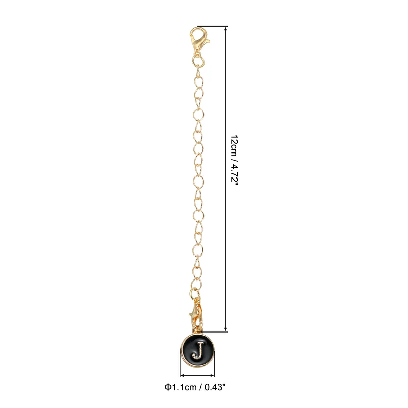 Letter Charm Accessories for Stanley Tumbler Cup Round Letter J Black