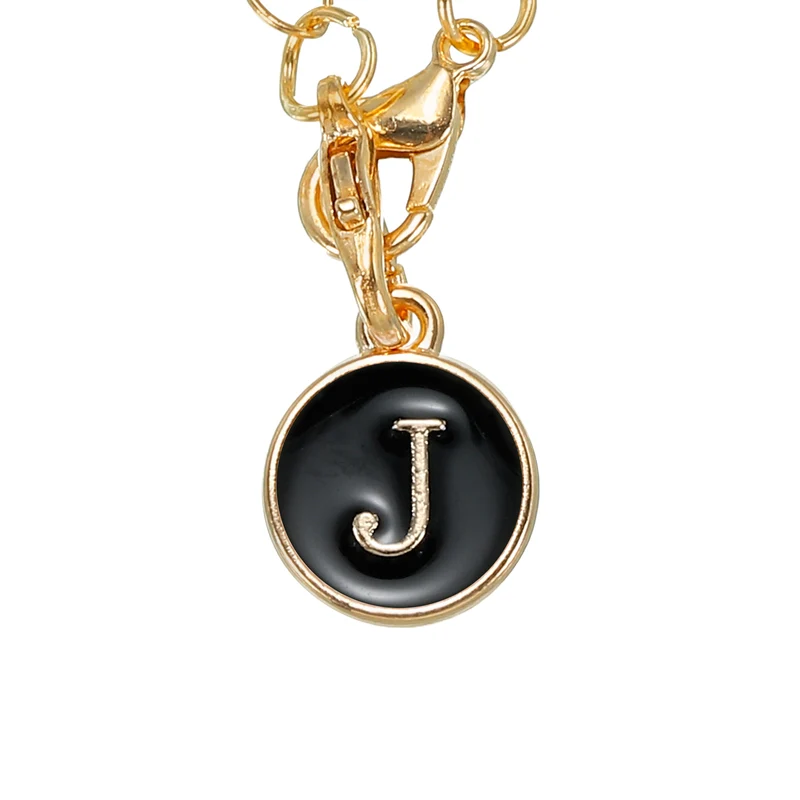 Letter Charm Accessories for Stanley Tumbler Cup Round Letter J Black