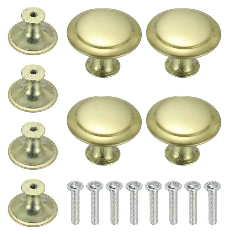 8Pcs Stainless Steel Knobs Single Hole Pull with Screw 27mm Cyan
