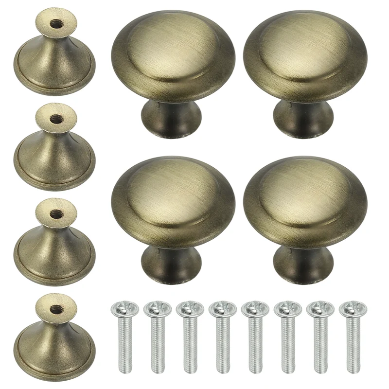 8Pcs Stainless Steel Knobs Single Hole Pull with Screw 23mm Cyan