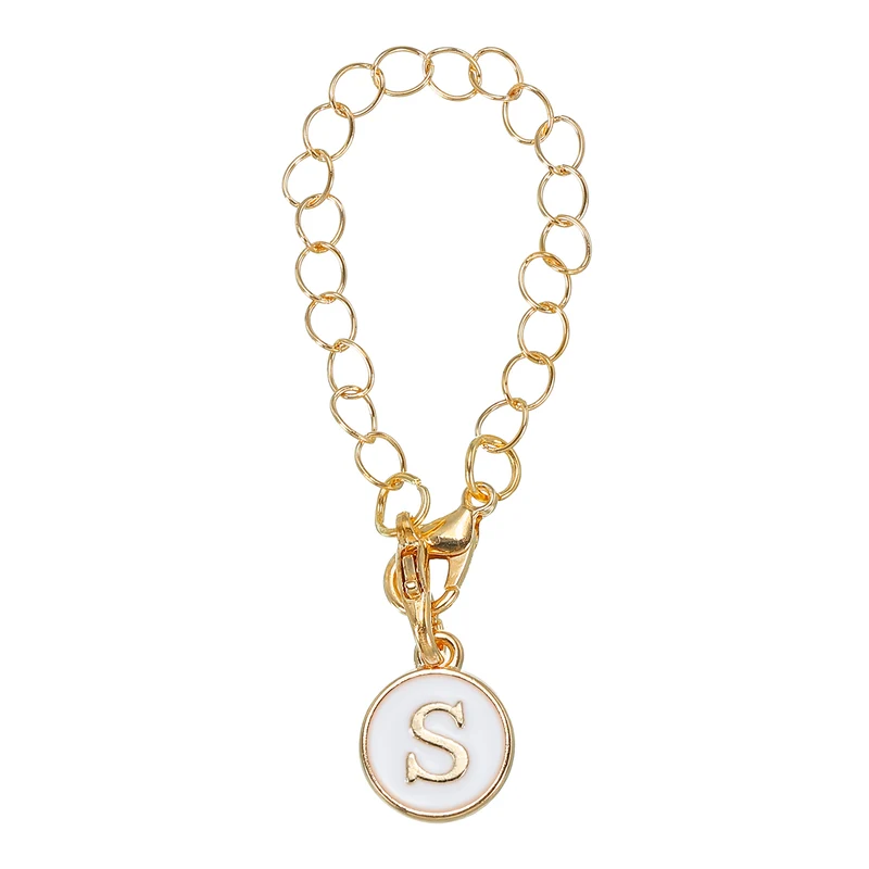 Letter Charm Accessories for Stanley Tumbler Cup Round Letter S White