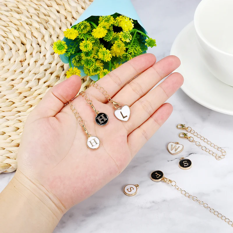 Letter Charm Accessories for Stanley Tumbler Cup Round Letter S White
