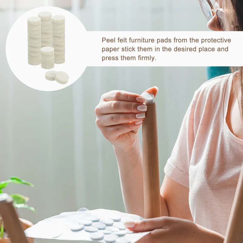 Furniture Sliders, 36Pcs 0.6" - Self Adhesive Felt Furniture Pads (Beige)