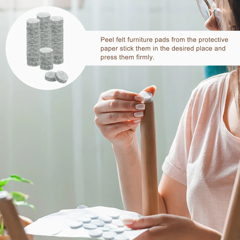 Furniture Sliders, 36Pcs 0.6" - Self Adhesive Felt Furniture Pads (Gray)