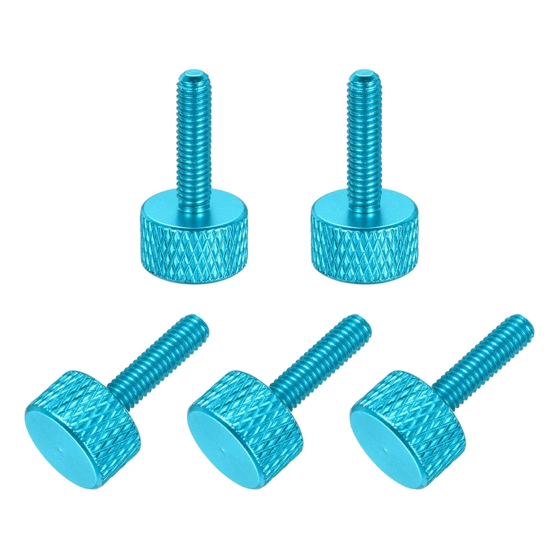 5Pcs M4x12mm Flat Head Knurled Thumb Screws for Graphics Card Lake Blue