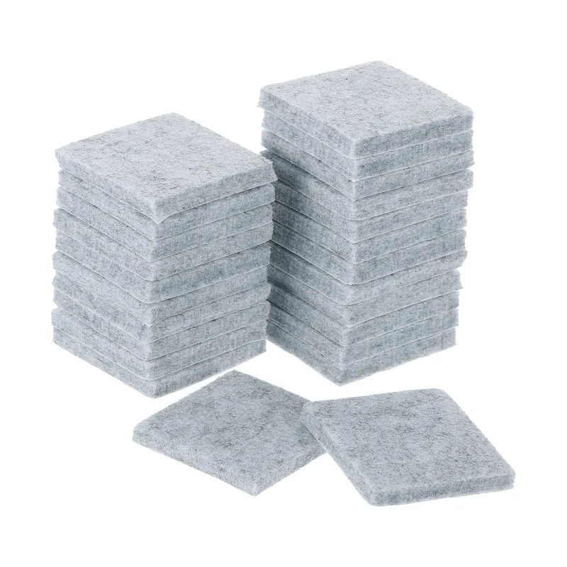 Furniture Pads, 24Pcs 1.5" Square Self Adhesive Felt Furniture Pads (Gray)