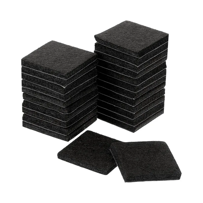 Furniture Pads 24Pcs 1.5" Square Self Adhesive Felt Furniture Pads Black