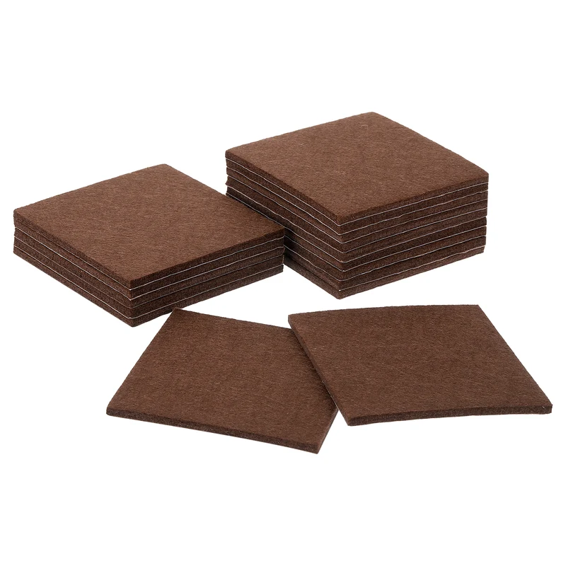 16Pcs Furniture Pads 4" Square Self Adhesive Felt Furniture Pads Brown