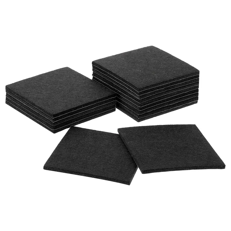 16Pcs Furniture Pads 4" Square Self Adhesive Felt Furniture Pads Black