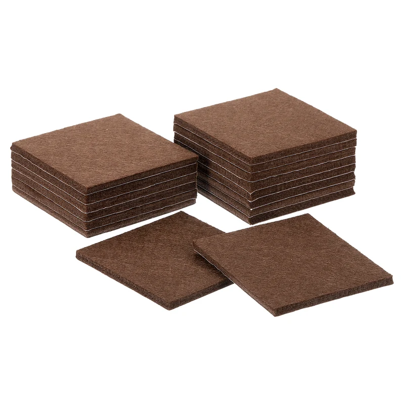 Furniture Pads, 16Pcs 3" Square Self Adhesive Felt Furniture Pads (Brown)