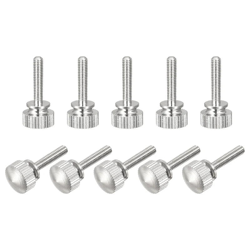 Knurled Thumb Screws M3x14mm Brass Shoulder Bolts Grip Knobs Nickel Plated 10Pcs