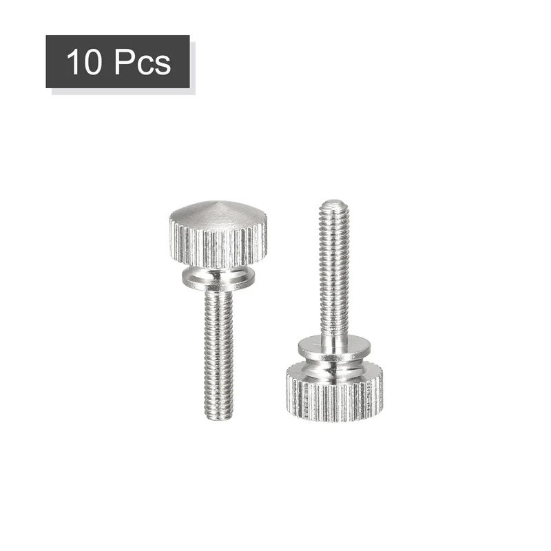 Knurled Thumb Screws M3x14mm Brass Shoulder Bolts Grip Knobs Nickel Plated 10Pcs