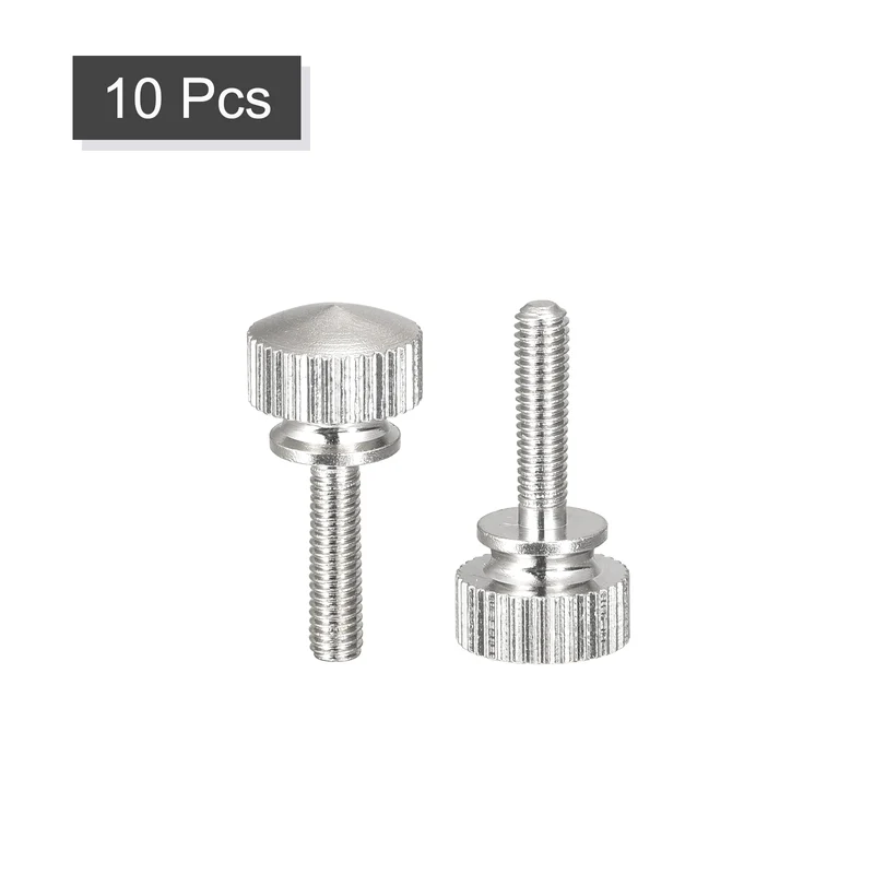 10Pcs Knurled Thumb Screws M3x12mm Brass Shoulder Bolts Grip Knobs Nickel Plated