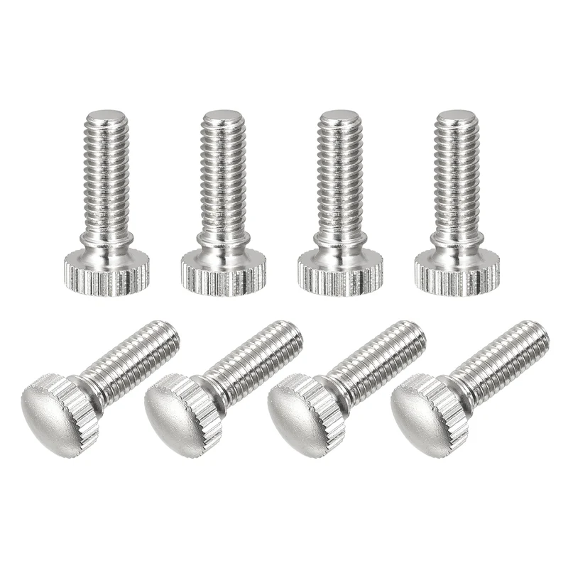 Knurled Thumb Screws M6x16mm Brass Shoulder Bolts Grip Knobs Nickel Plated 8Pcs