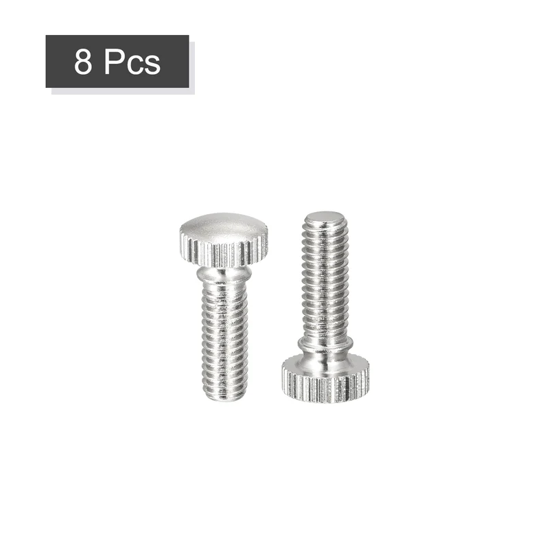 Knurled Thumb Screws M6x16mm Brass Shoulder Bolts Grip Knobs Nickel Plated 8Pcs