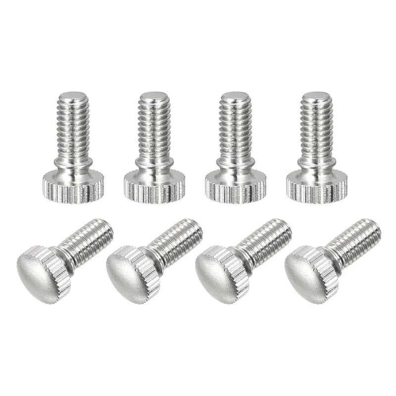Knurled Thumb Screws M6x12mm Brass Shoulder Bolts Grip Knobs Nickel Plated 8Pcs