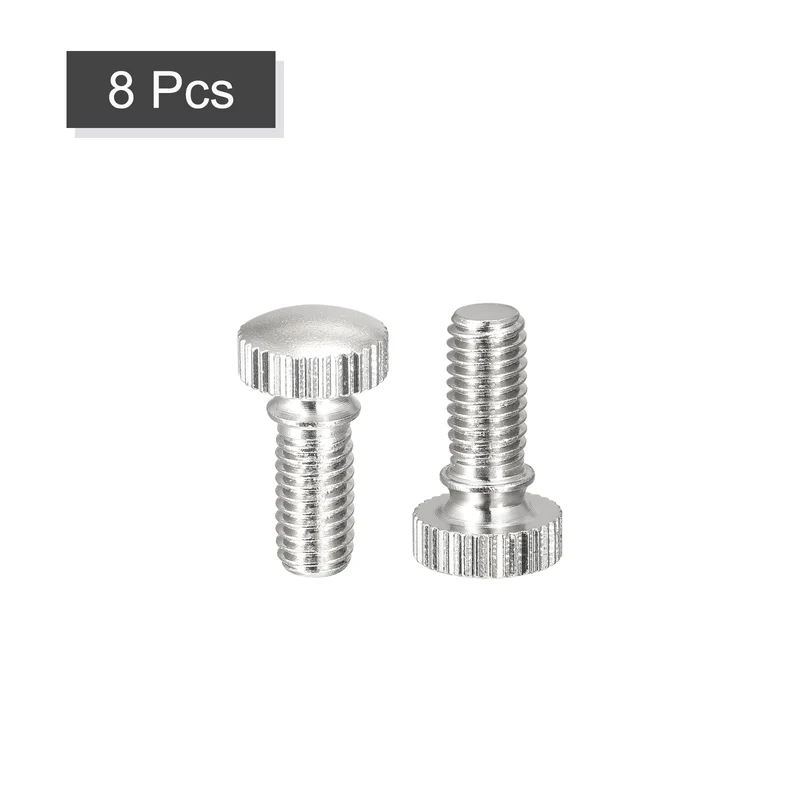 Knurled Thumb Screws M6x12mm Brass Shoulder Bolts Grip Knobs Nickel Plated 8Pcs