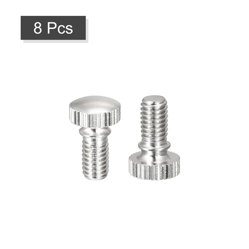 Knurled Thumb Screws M6x10mm Brass Shoulder Bolts Grip Knobs Nickel Plated 8Pcs