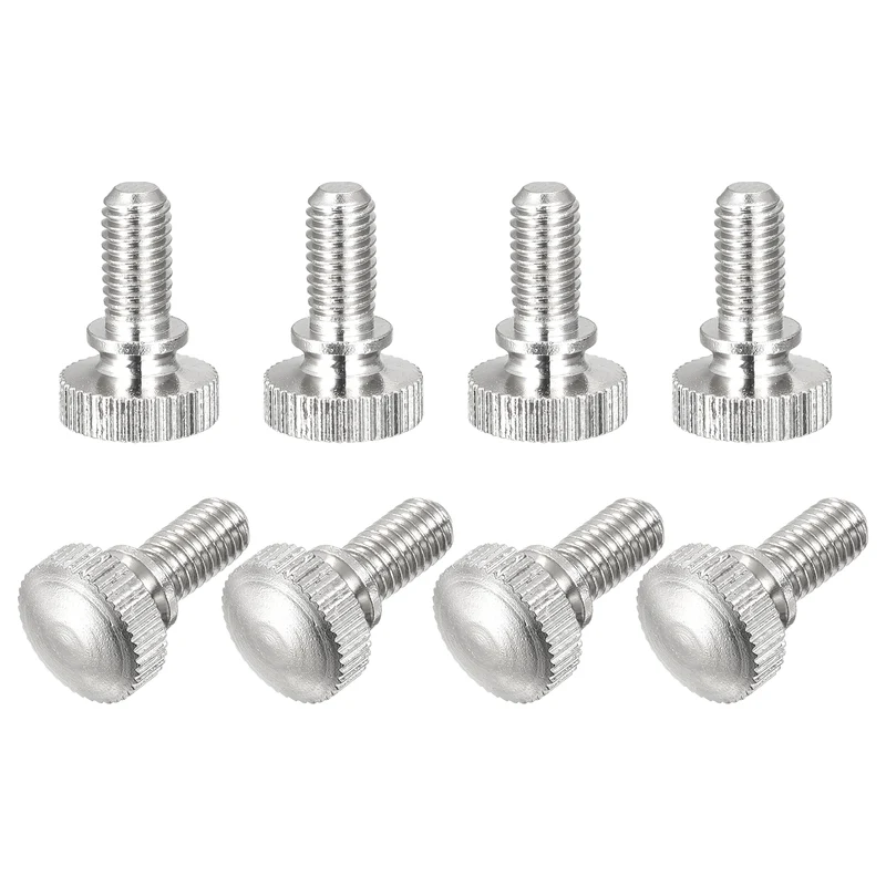 Knurled Thumb Screws M5x10mm Brass Shoulder Bolts Grip Knobs Nickel Plated 8Pcs