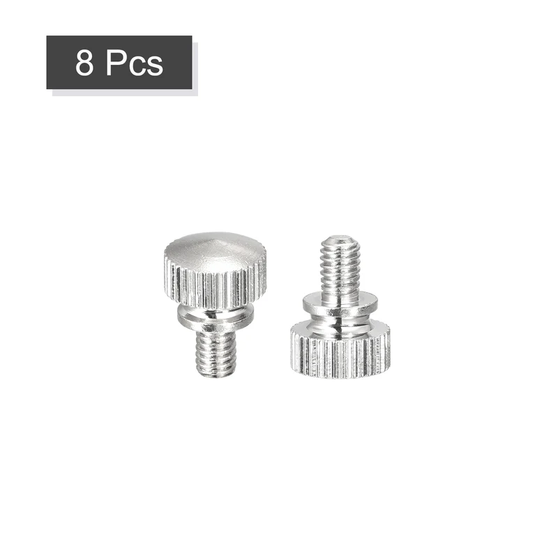 8Pcs Knurled Thumb Screws M4x6mm Brass Shoulder Bolts Grip Knobs Nickel Plated