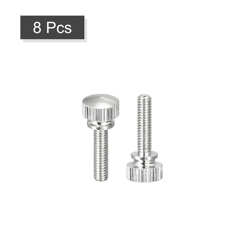 Knurled Thumb Screws M4x16mm Brass Shoulder Bolts Grip Knobs Nickel Plated 8Pcs