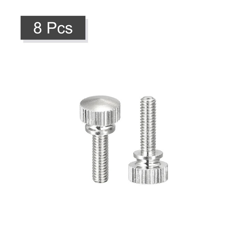 Knurled Thumb Screws M4x14mm Brass Shoulder Bolts Grip Knobs Nickel Plated 8Pcs