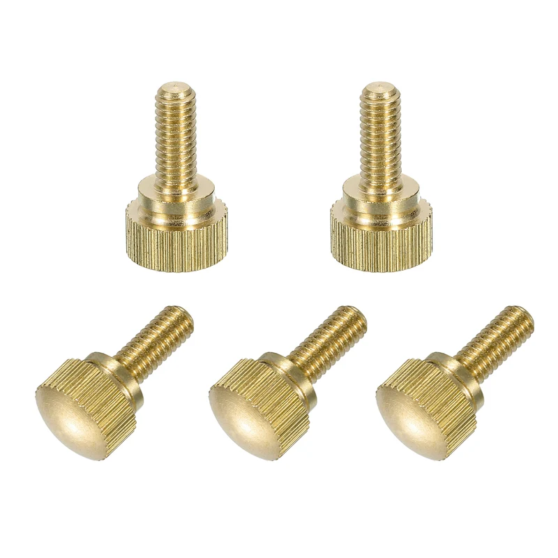 5Pcs Brass Knurled Thumb Screws M4x10mm Shoulder Bolts Stepped Knobs Fasteners