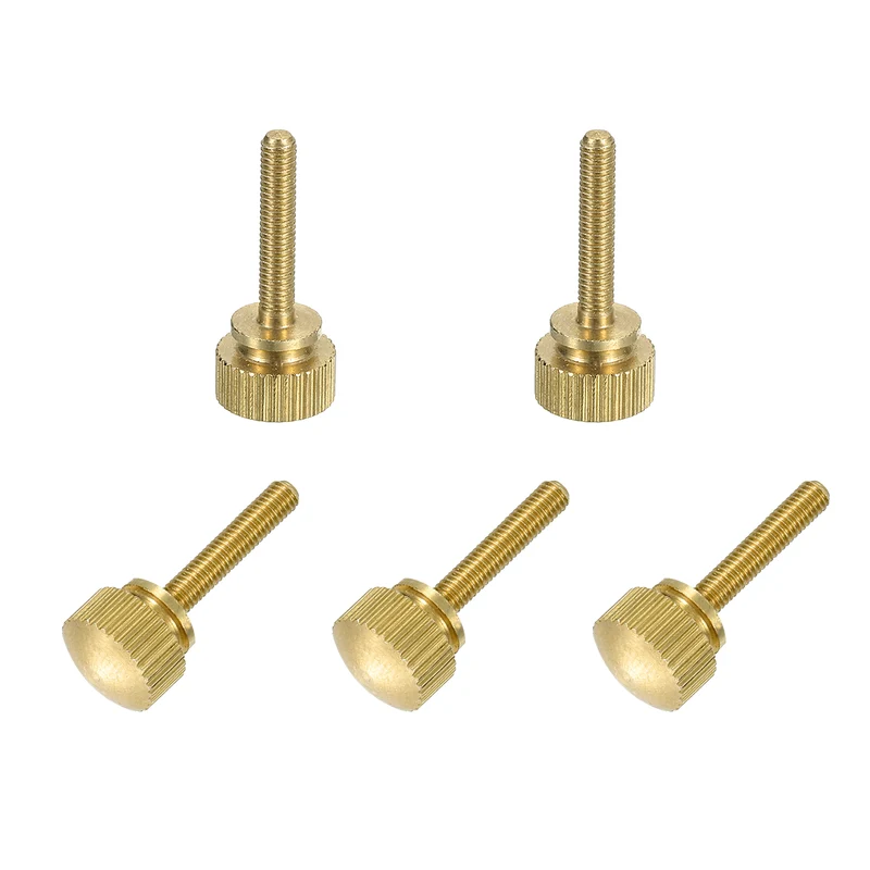 5Pcs Brass Knurled Thumb Screws, M3x16mm Shoulder Bolts Stepped Knobs Fasteners