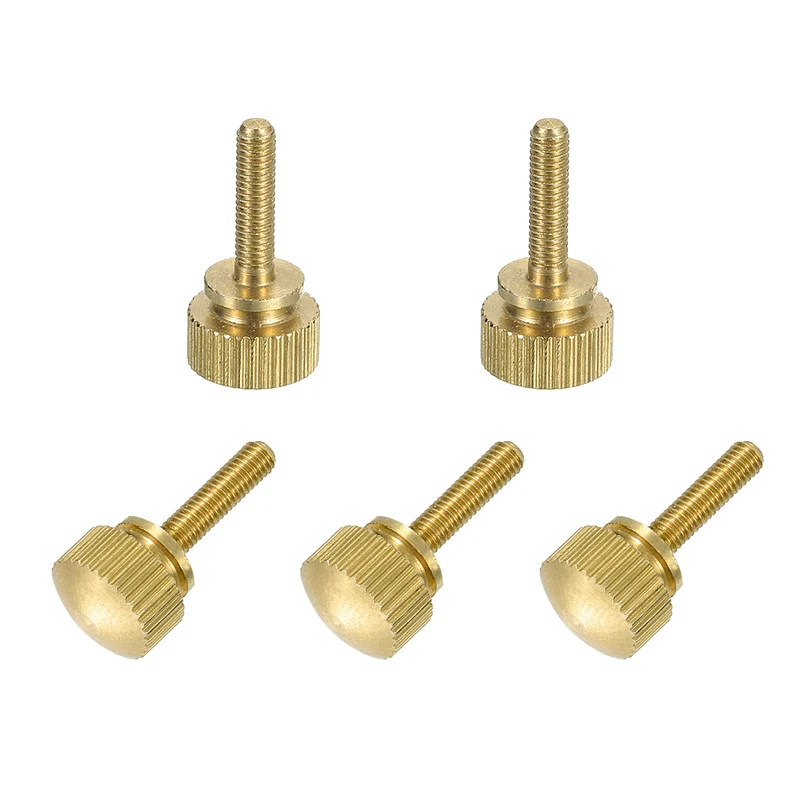 5Pcs Brass Knurled Thumb Screws, M3x12mm Shoulder Bolts Stepped Knobs Fasteners