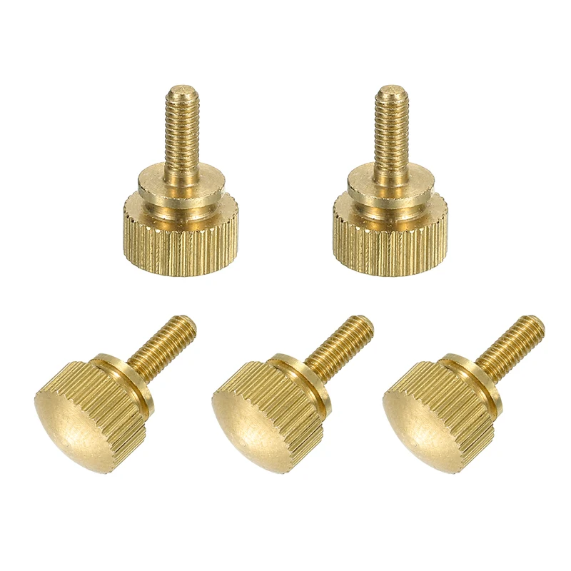 5Pcs Brass Knurled Thumb Screws M3x8mm Shoulder Bolts Stepped Knobs Fasteners