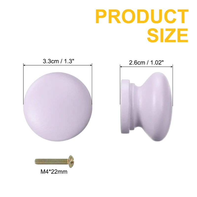 6Pcs Drawer Knobs, Round Dresser with Screw, Purple