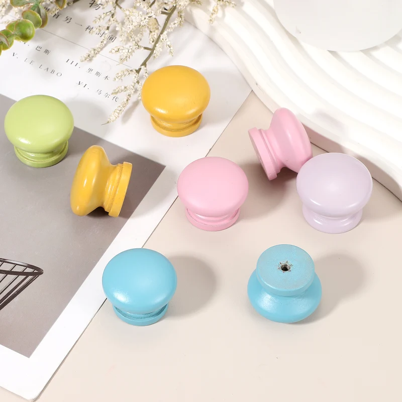6Pcs Drawer Knobs, Round Dresser with Screw, Purple
