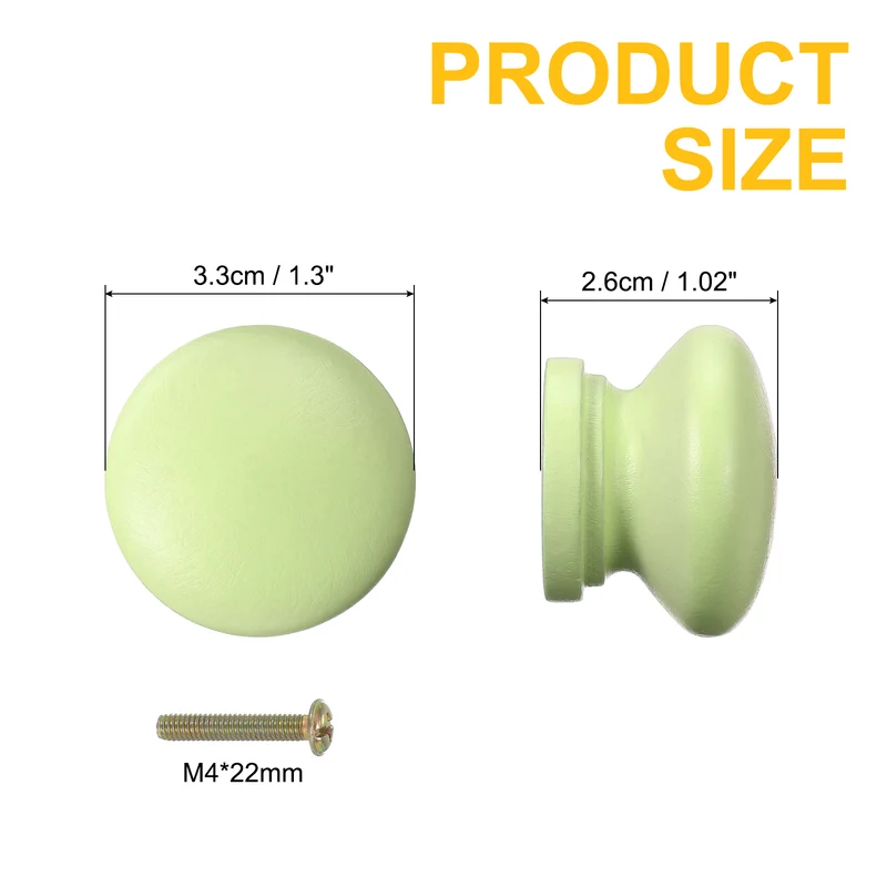 6Pcs Drawer Knobs, Round Dresser with Screw, Green